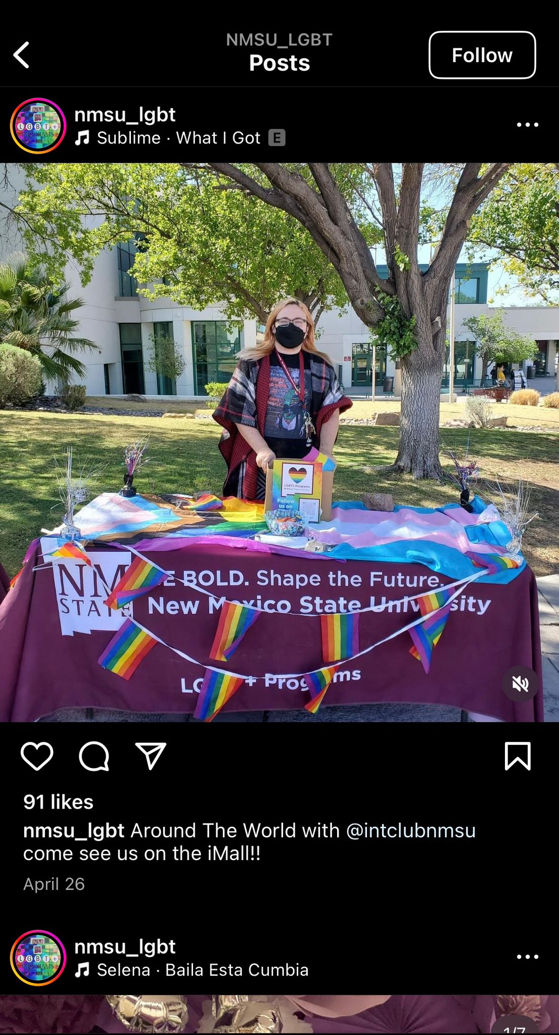 A picture of an Instagram Post from LGBT+ Program's Instagram Handle